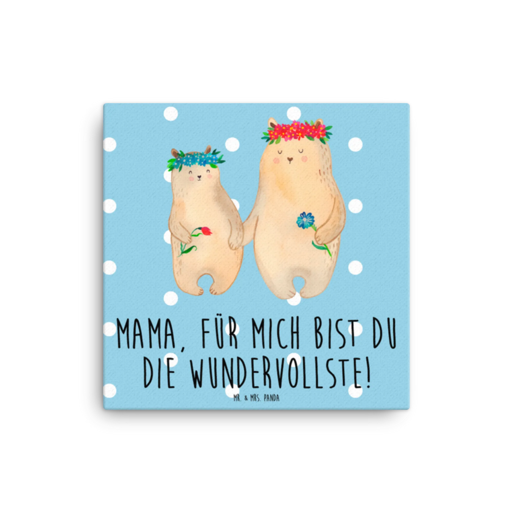 Leinwand Bild Bären mit Blumenkranz Kunstdruck, Bild, Leinwand, Wanddeko, Mama, Schwester, Opa, Bruder, Vatertag, Oma, Muttertag, Familie, Papa, Vorbild, Lieblingsmensch, beste Mutter, Kind, Bären, weltbeste Mama, Bär, Geschenk Mama. Muttertag, Lieblingsmama, Mutti, Tochter, Töchter, Mami, Mutter, Family, Kinder