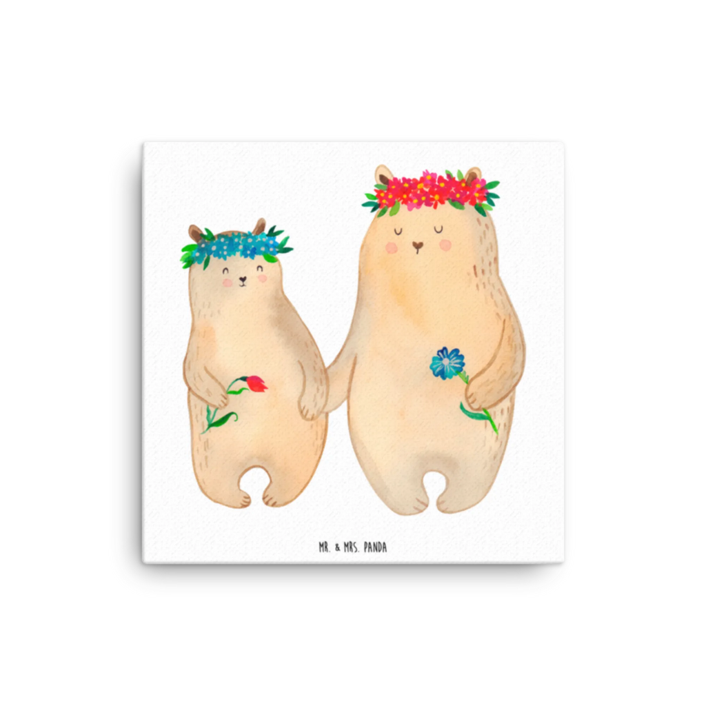 Leinwand Bild Bären mit Blumenkranz Kunstdruck, Bild, Leinwand, Wanddeko, Mama, Schwester, Opa, Bruder, Vatertag, Oma, Muttertag, Familie, Papa, Vorbild, Lieblingsmensch, beste Mutter, Kind, Bären, weltbeste Mama, Bär, Geschenk Mama. Muttertag, Lieblingsmama, Mutti, Tochter, Töchter, Mami, Mutter, Family, Kinder