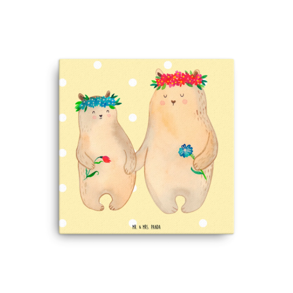 Leinwand Bild Bären mit Blumenkranz Kunstdruck, Bild, Leinwand, Wanddeko, Mama, Schwester, Opa, Bruder, Vatertag, Oma, Muttertag, Familie, Papa, Vorbild, Lieblingsmensch, beste Mutter, Kind, Bären, weltbeste Mama, Bär, Geschenk Mama. Muttertag, Lieblingsmama, Mutti, Tochter, Töchter, Mami, Mutter, Family, Kinder