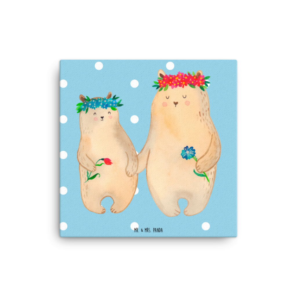 Leinwand Bild Bären mit Blumenkranz Kunstdruck, Bild, Leinwand, Wanddeko, Mama, Schwester, Opa, Bruder, Vatertag, Oma, Muttertag, Familie, Papa, Vorbild, Lieblingsmensch, beste Mutter, Kind, Bären, weltbeste Mama, Bär, Geschenk Mama. Muttertag, Lieblingsmama, Mutti, Tochter, Töchter, Mami, Mutter, Family, Kinder