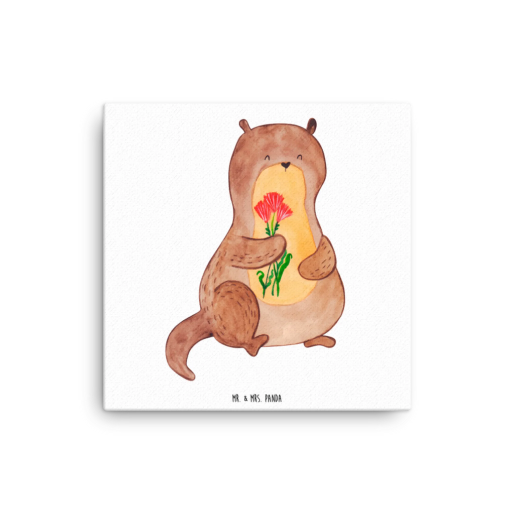 Canvas picture otter Bunch of flowers Leinwand, Kunstdruck, Otter, Seeotter, Fischotter, Otter Seeotter See Otter