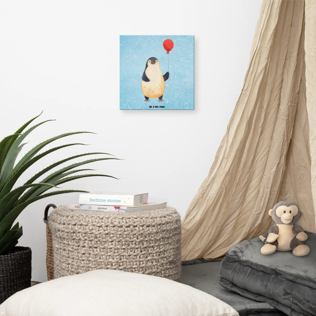 Canvas picture Penguin balloon Leinwand, Kunstdruck, Pinguin, Glück, Liebe, Geschenk Freundin, Motivation, Beste Freundin, Lebenslust, Neues Leben, Geschenkidee, Luftballon, Neustart, Pinguine, Tagträume