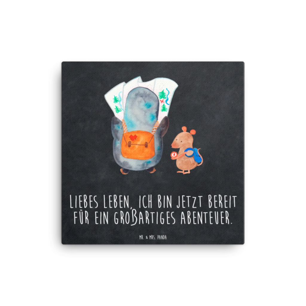 Canvas picture Penguin & Mouse Hiker Kunstdruck, Leinwand, Pinguin, Wandern, Abenteurer, Wanderlust, Abenteuer, Pinguine, Ausflug, Roadtrip