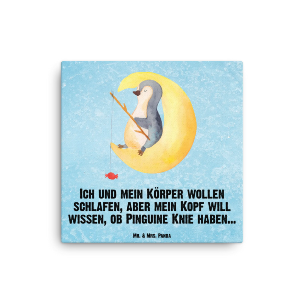 Canvas picture Penguin moon Leinwand, Kunstdruck, Pinguin, Nachtruhe, Einschlafen, Schlafstörungen, Schlafzimmer, Gästezimmer, Pinguine, schlafen, Spruch
