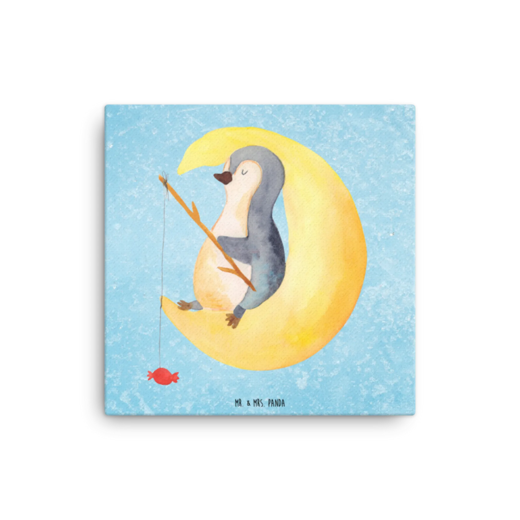Canvas picture Penguin moon Leinwand, Kunstdruck, Pinguin, Nachtruhe, Einschlafen, Schlafstörungen, Schlafzimmer, Gästezimmer, Pinguine, schlafen, Spruch