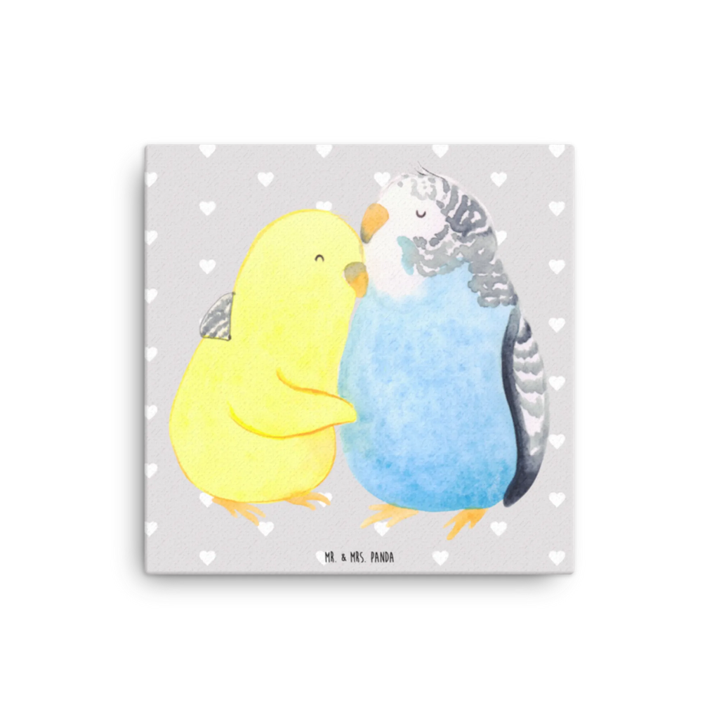 Canvas picture Parakeets in love Leinwand, Kunstdruck, Freund, Liebe, Heiraten, Jahrestag, Heiratsantrag, Liebesgeschenk, Hocheitstag, Verlobung, Partner, Freundin, Ehemann, Ehefrau, Kuscheln, Vögel, Wellensittich, Vertrauen, Nähe