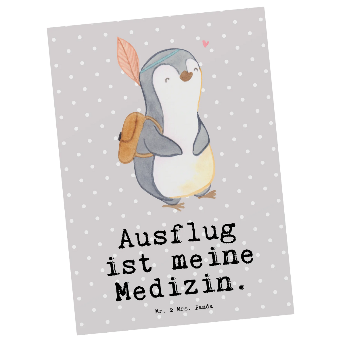 Postkarte Pinguin Ausflug