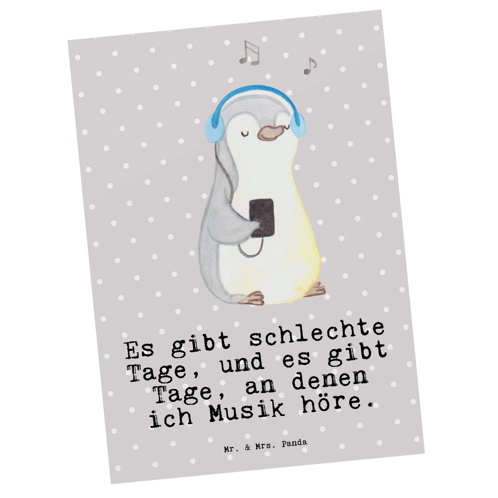 Pocztówka Pingwin Słuchać muzyki Prezent, Sport, Dyscyplina sportowa, Hobby, Darować, Dziękuję, Dzięki, Wyróżnienie, Wygrana, Sportowiec