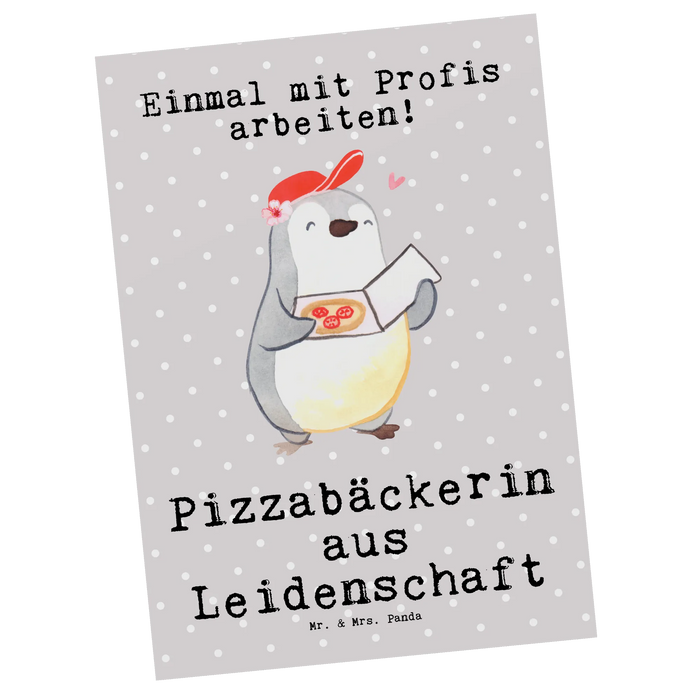 Postkarte Pizzabäckerin Leidenschaft