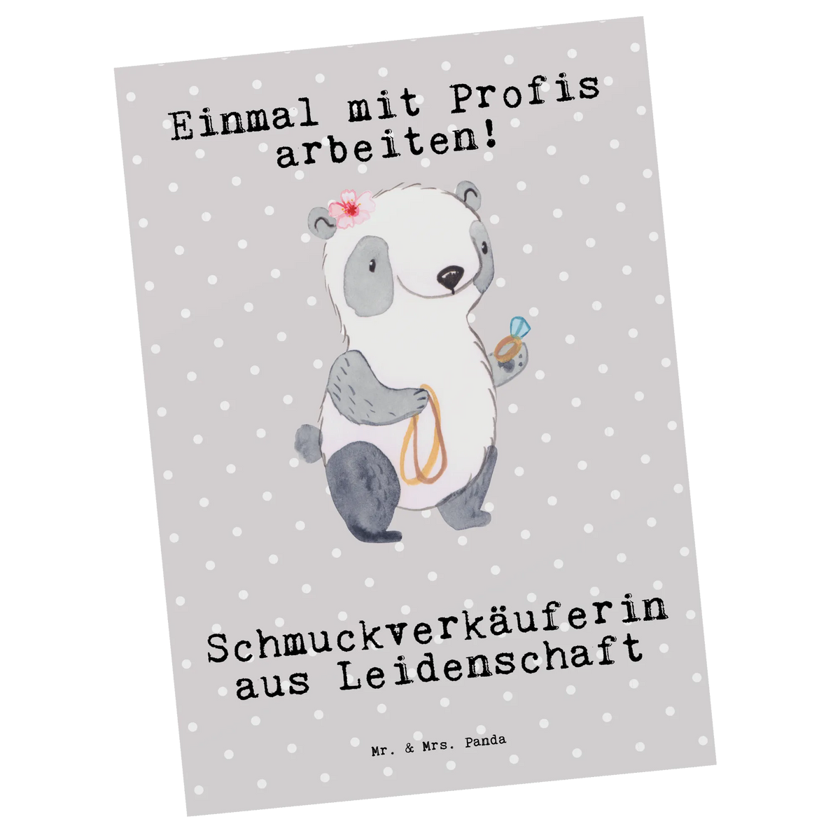Postkarte Schmuckverkäuferin Leidenschaft