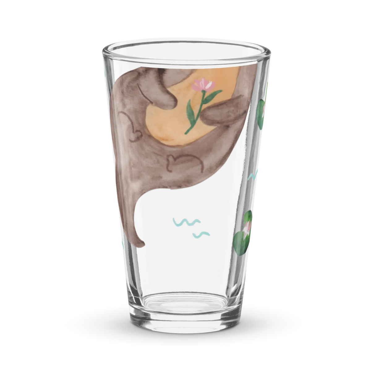 Personalisiertes Trinkglas Otter Seerose