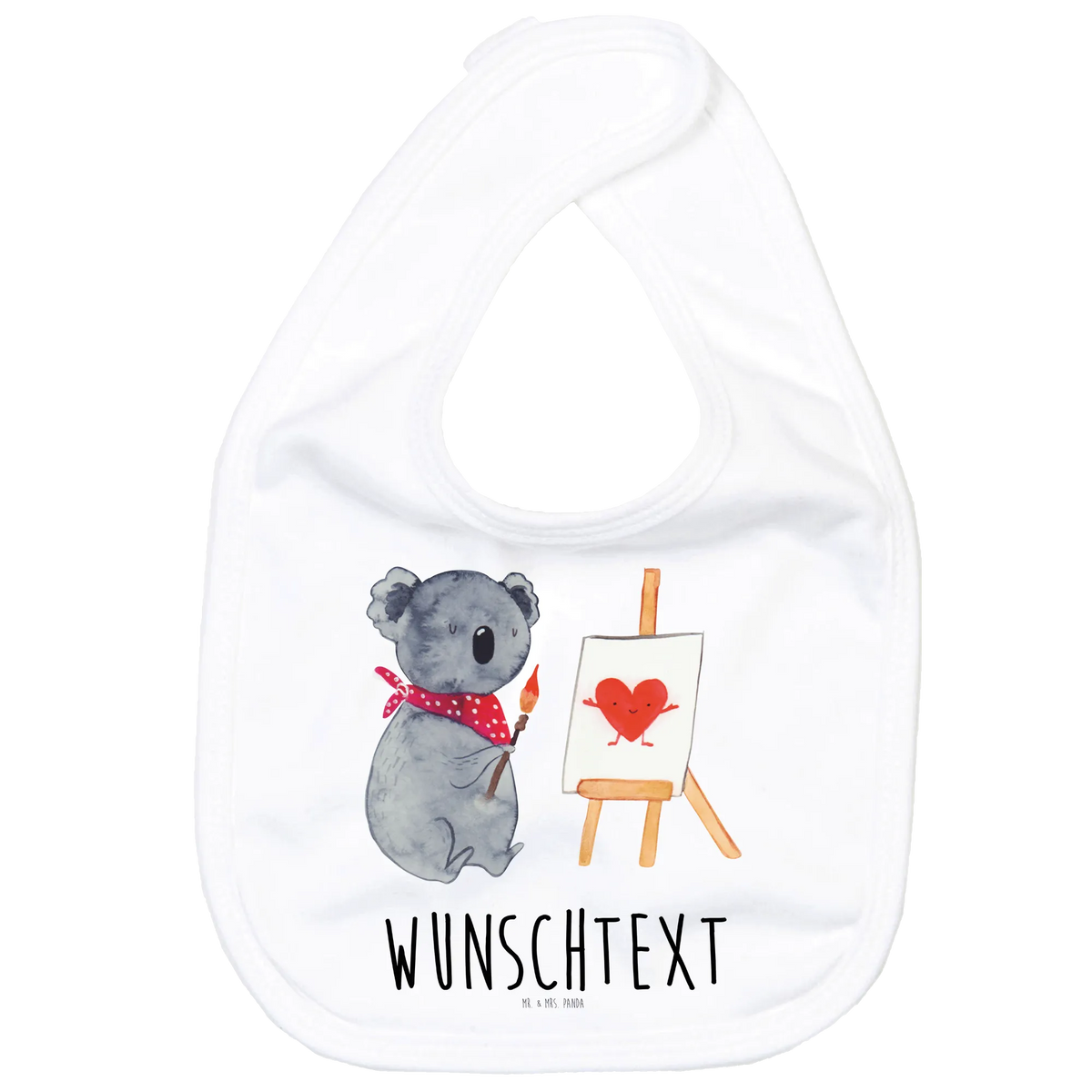 Personalised bib Koala bear Artist love gift, drawing, feelings, proof of love