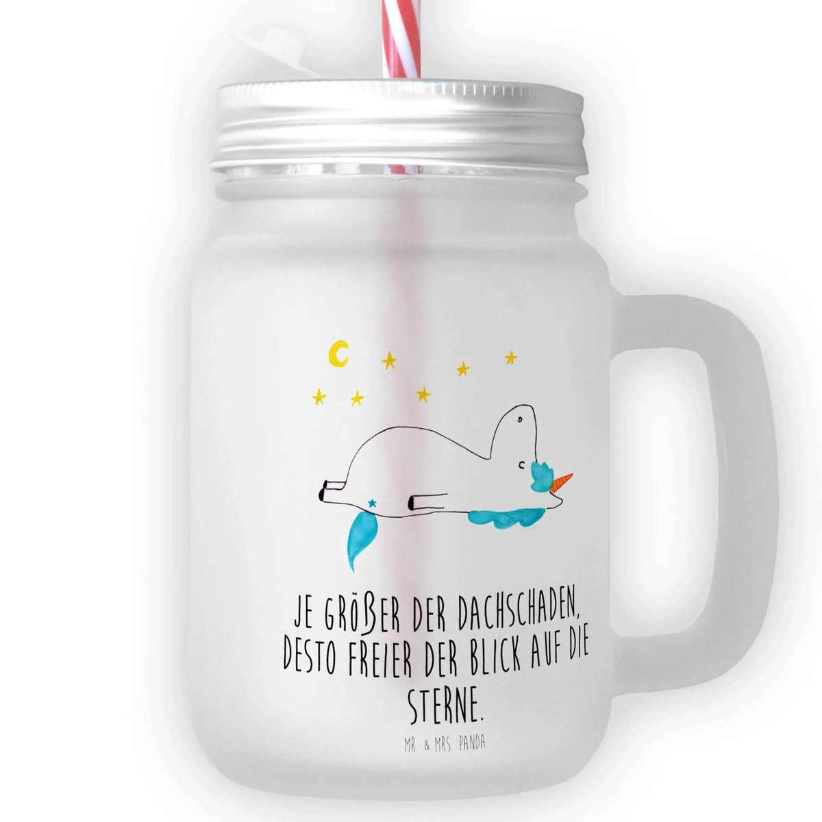 Szklanka Mason Jar Jednorożec gwiaździste niebo Jednorożec, jednorożce, dekoracje jednorożca