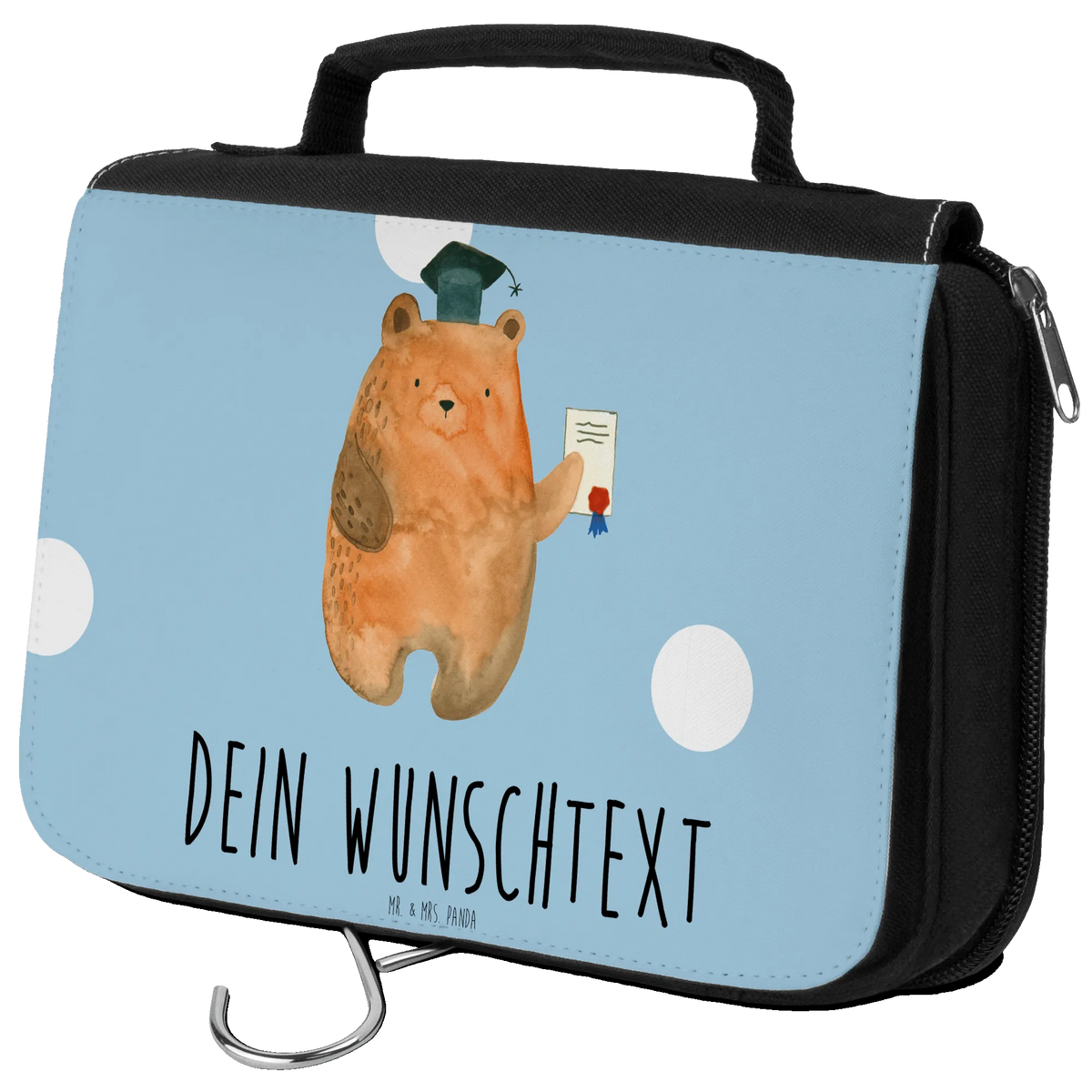 Personalised wash bag bear Test teddy bear, cuddly toy, examination passed, examinations, certificate, degree, diploma