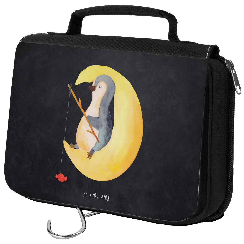 Wash bag Penguin moon Kosmetiktasche, Schminktasche, Schminkbeutel, Reisebeutel, beautycase, hygienetasche, hygienebeutel, Kulturtasche, Toilettentasche, Waschbeutel, Necessaire, Kulturbeutel, badtasche, Kulturbeutel Waschbar, Waschtasche, Pinguin, Einschlafen, Schlafstörungen, schlafen, Schlafzimmer, Nachtruhe, Spruch, Gästezimmer, Pinguine