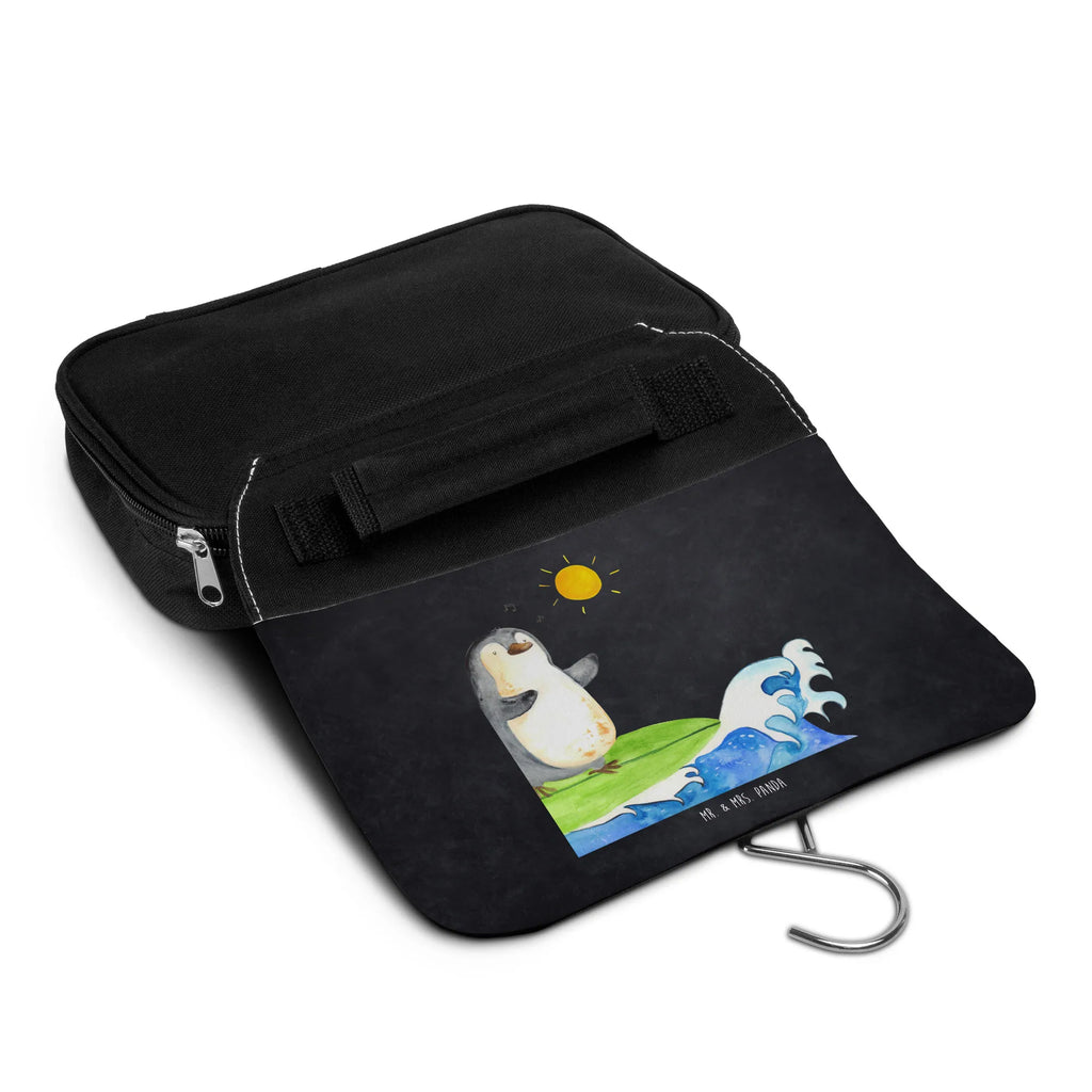 Wash bag Penguin surfer Kosmetiktasche, Waschtasche, Kulturtasche, hygienebeutel, Schminktasche, Kulturbeutel, Waschbeutel, Toilettentasche, hygienetasche, beautycase, Schminkbeutel, Reisebeutel, Necessaire, badtasche, Kulturbeutel Waschbar, Pinguin, Wellen, Urlaub, Surfer, Surfen, Hawaii, Wellen Reiten, Portugal, Pinguine