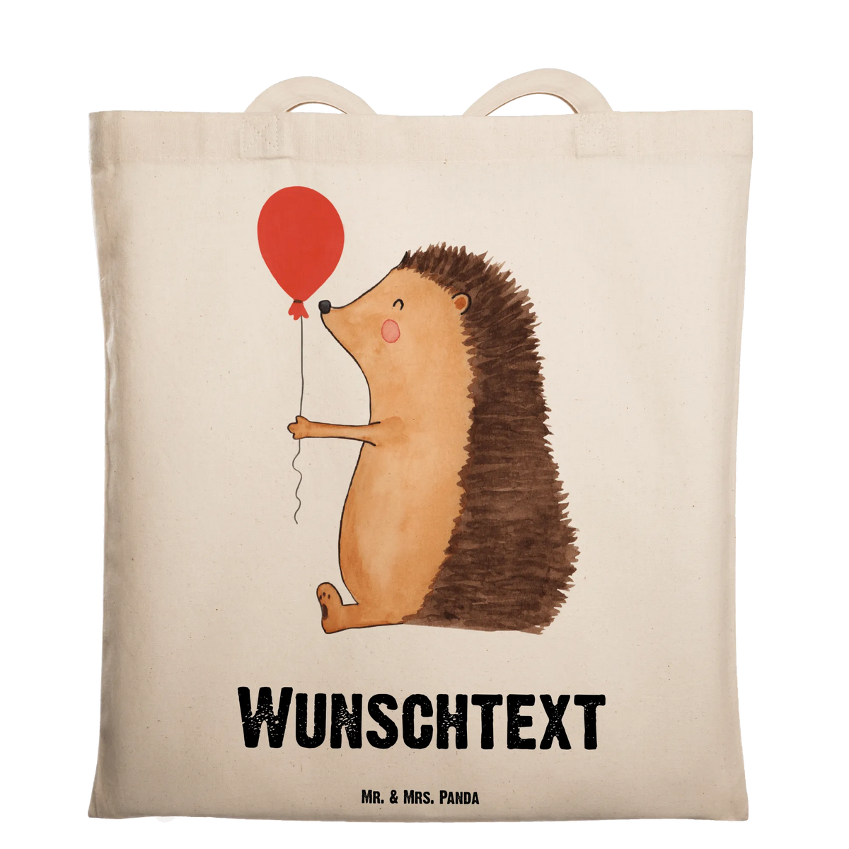 Personalised tote bag Hedgehog balloon cute, cute animal motives, hand drawn, gift ideas, funny sayings, good mood, special gifts, animal lover, card, gifts, small animals, Birthday, Balloon, Birthday Child
