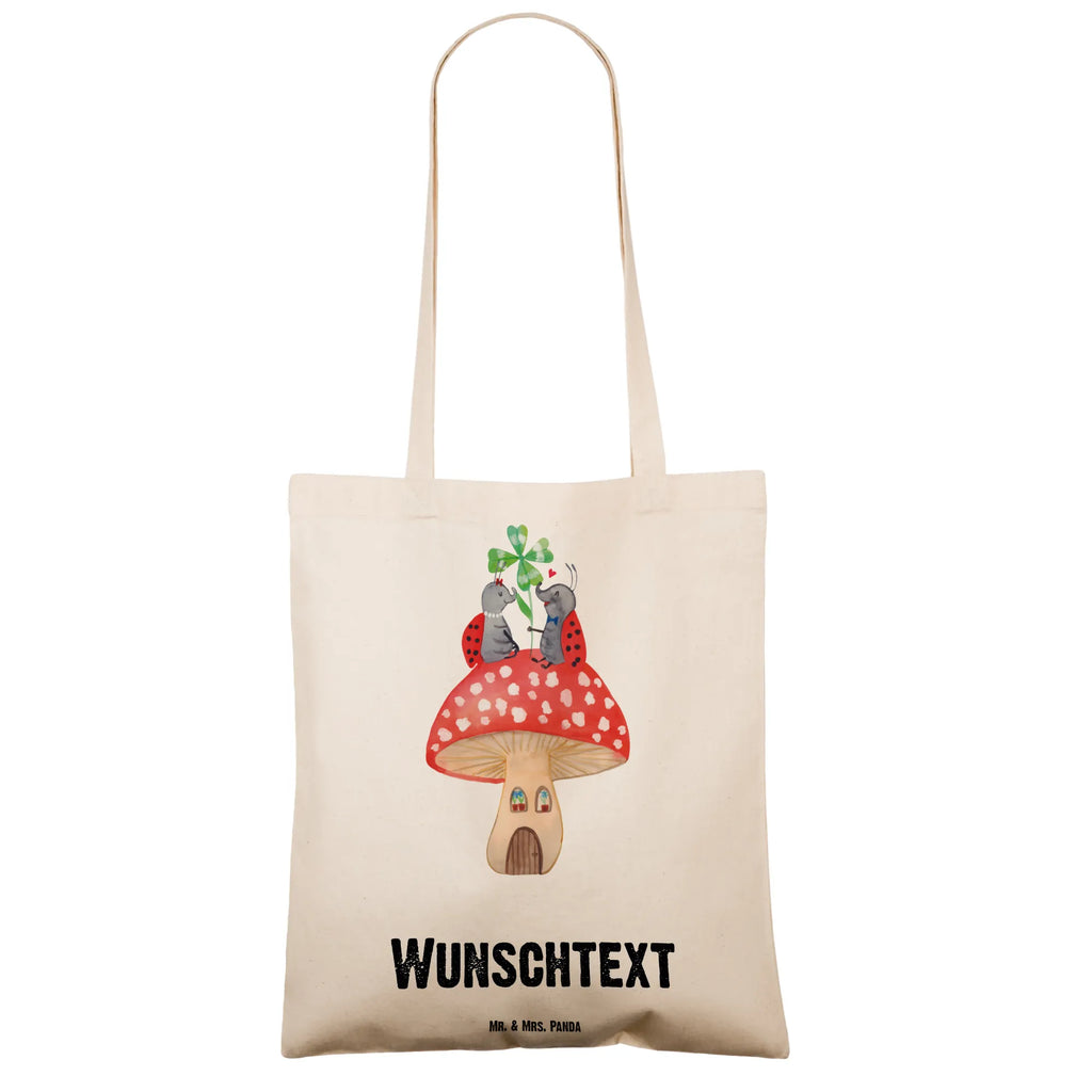 Personalisierte Tragetasche Marienkäfer Paar Fliegenpilz Einkaufsbeutel, Tüte, Personalisierte Jutetasche, Strandtasche, Einkaufstasche mit Namen, Personalisierter Beutel, Stoffbeutel mit Namen, Personalisierte Kindergartentasche, Shopper, Personalisierte Tasche, Schultertasche, Personalisierte Einkaufstasche, Umhängetasche, Personalisierte Beuteltasche, Personalisierter Stoffbeutel, Tragetasche mit Namen, Personalisierter Jutebeutel, Lustige Sprüche, Tiere, Tiermotive, Gute Laune, Zuhause, Fliegenpilz, Marienkäfer, Wohnung, Haus, Fleigenpilzhaus