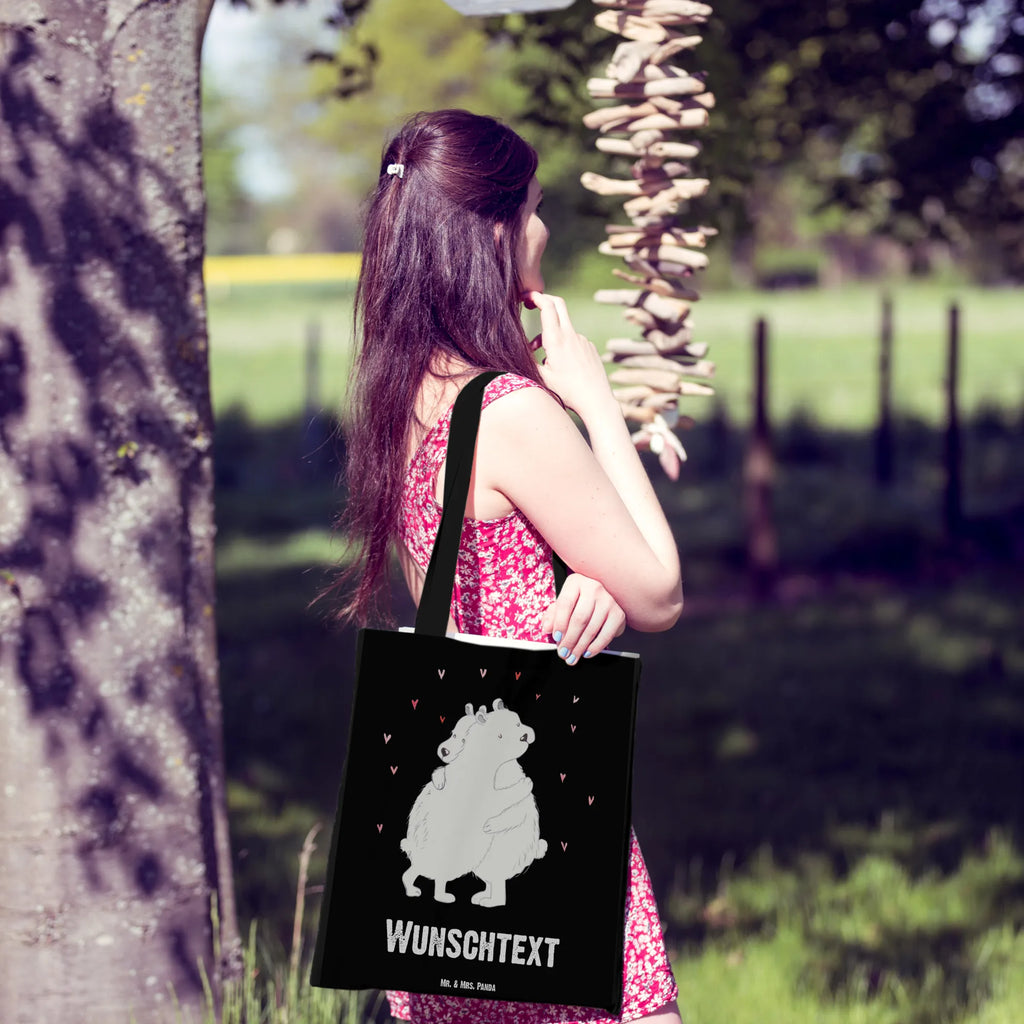 Personalisierte Tragetasche Eisbär Umarmen Tragetasche mit Namen, Personalisierte Beuteltasche, Personalisierte Jutetasche, Personalisierter Stoffbeutel, Stoffbeutel mit Namen, Personalisierter Jutebeutel, Personalisierte Kindergartentasche, Personalisierte Einkaufstasche, Einkaufstasche mit Namen, Personalisierter Beutel, Personalisierte Tasche, Tiermotive, Gute Laune, lustige Sprüche, Tiere