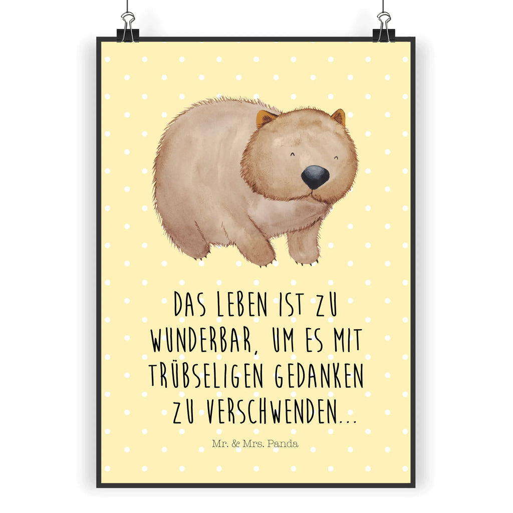 Poster Wombat Posterdruck, Designposter, Wandposter, Kunstdruck, Wanddeko Bild, kunstdruck poster, Bild, Plakat, Wandschmuck, kunst für die wand, grafikposter, wanddeko, Wandbild, Wanddekoration, drucke, Poster, wanddruck, Bild für Wand, kunstposter, Mr. & Mrs. Panda Poster, wandkunst, Deko Bild, Gute Laune, Tiere, Tiermotive, Lustige Sprüche, Australien, Spruch, Das Leben Ist schön, Wombat, Motivation