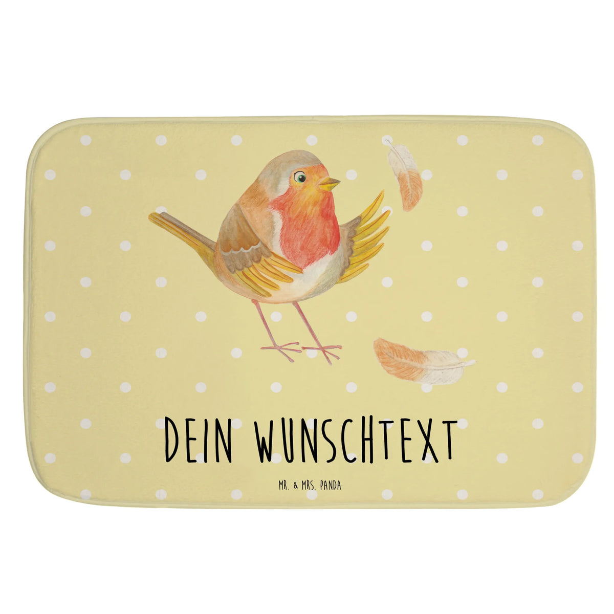 Personalised bath mat robin feathers card, gift ideas, gifts, small animals, cute, cute animal motives, hand drawn, funny sayings, good mood, special gifts, animal lover, motivation pictures, slogan motivation, motivation slogans, bird, slogan courage, robin, flying