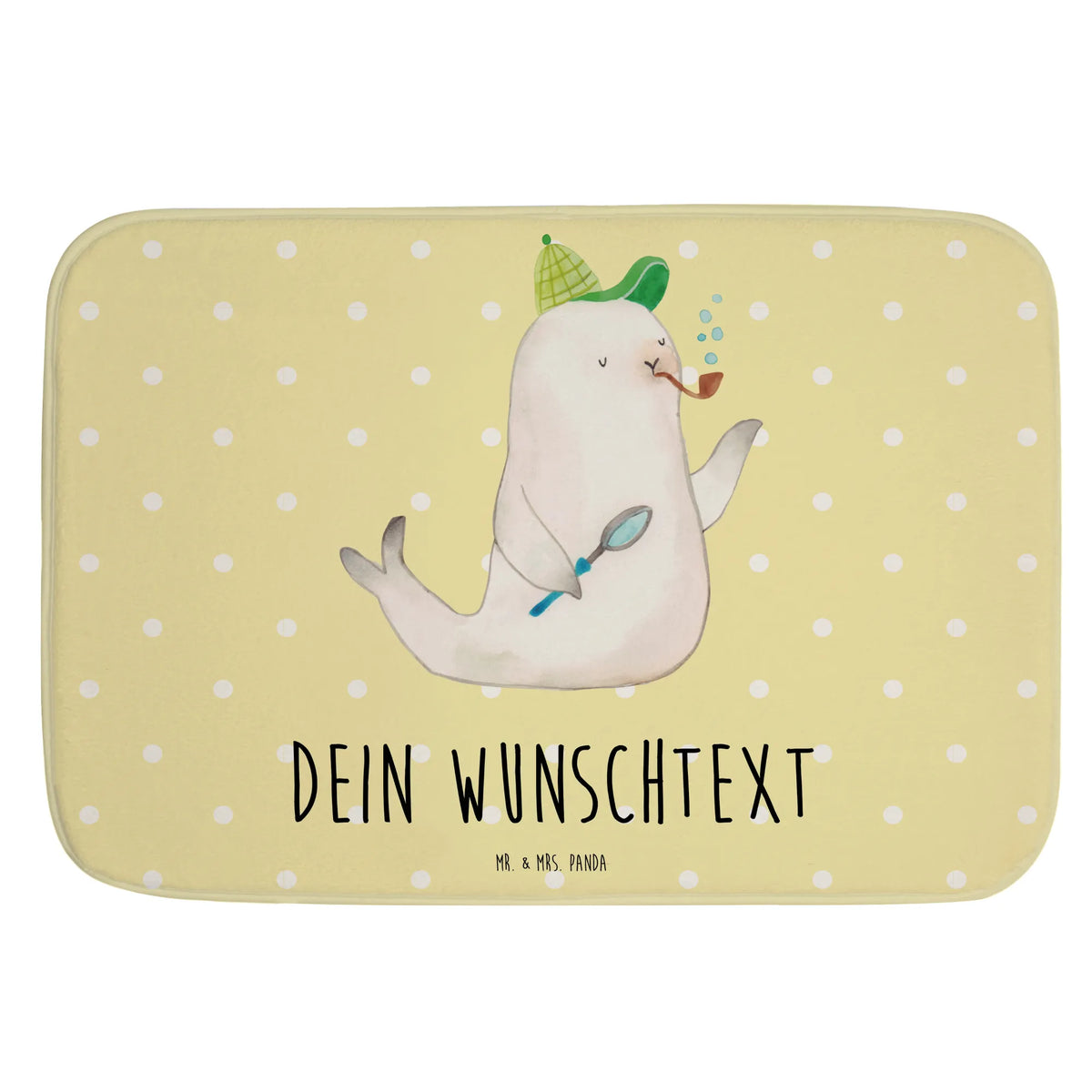 Personalised bath mat seal sherlock card, gift ideas, gifts, small animals, cute, cute animal motives, hand drawn, funny sayings, good mood, special gifts, animal lover
