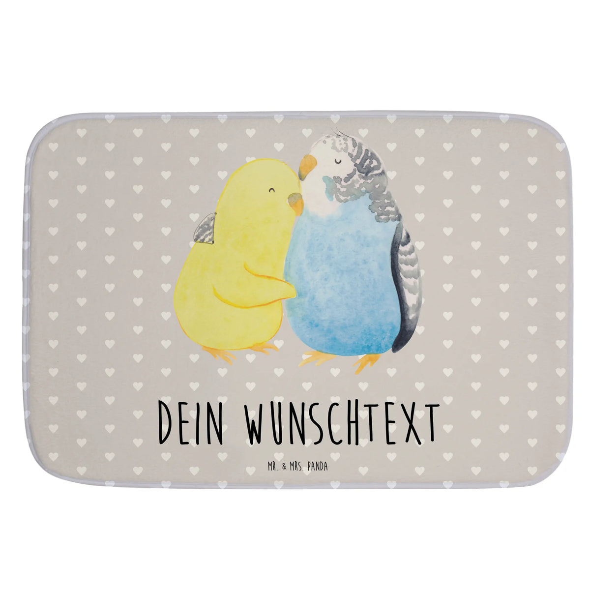 Personalised bath mat Parakeets in love Loving, Two, Together, Marriage, Proposal of marriage, Love gift, gift for her, gift for him, anniversary gift, closeness, trust, cuddling, birds, budgie