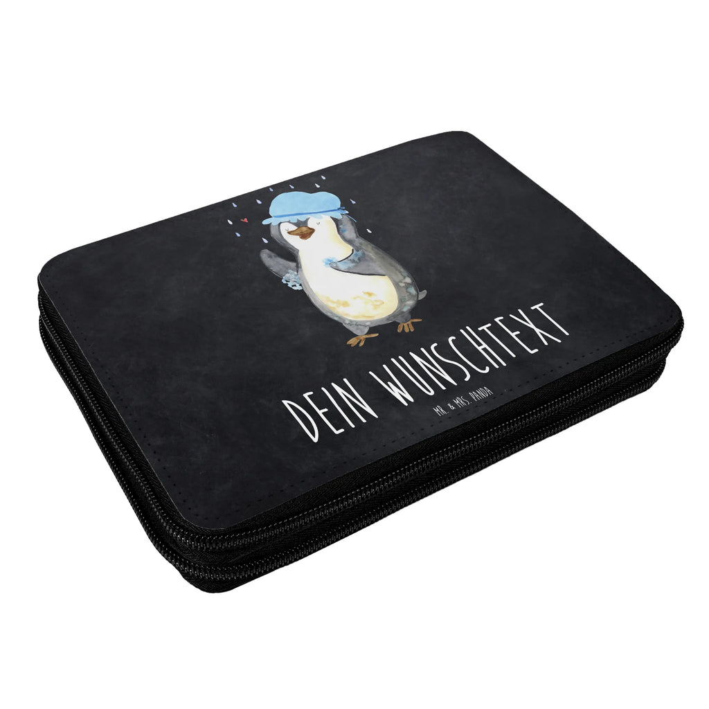 Personalised leather folder Penguin have a shower Personalisierte Federmappe, PersonalisierteS Stifte Etui, Personalisierte Stifterolle, Stiftemappe mit Namen, Personalisierte Stiftetasche, Stifterolle mit Namen, PersonalisierteS Federmäppchen, Federmappe mit Namen, Federmäppchen mit Namen, Pinguin, Dusche, Duschen, Pinguine, Motivation, Neustart, Lebensmotto, glücklich sein, Neuanfang