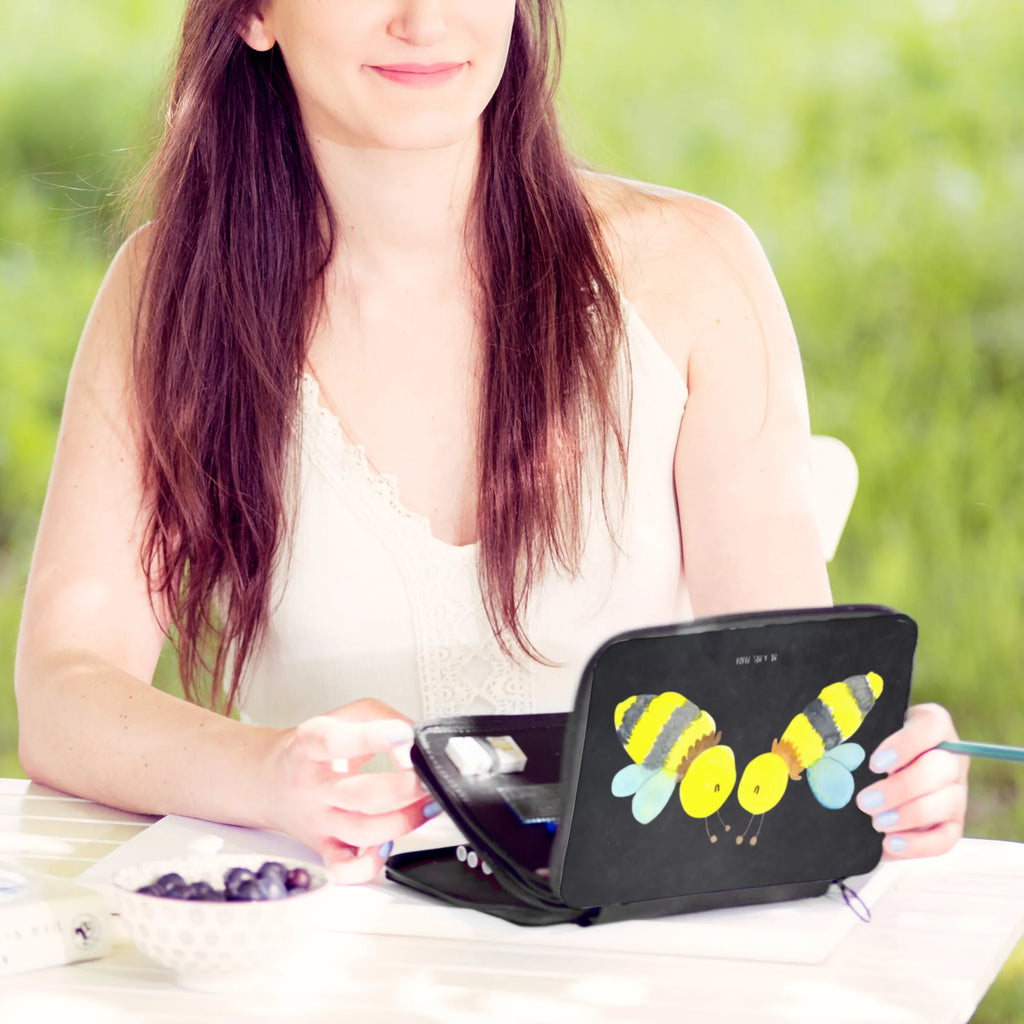 Leather folder bee Love enrolment, pupil, school, primary school, gift, pencil bag, pencil case, motif, pen roll, child, Bee, wasp, bumblebee