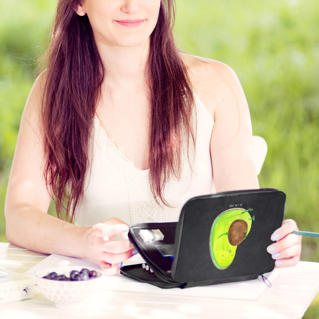 Leather folder avocado Pipes pencil case, school, gift, primary school, pupil, pencil bag, child, motif, pen roll, enrolment, avocado, vegetables, diet, Avocado, being fat, nutrition, chubby, losing weight