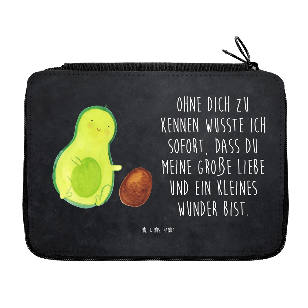Leather folder avocado core rolls pencil case, enrolment, pen roll, pencil bag, motif, gift, pupil, child, school, primary school, avocado, vegetables, birth, love, big love, avocados, birthday, pregnancy, baby, for birth, first child, baby party, infant