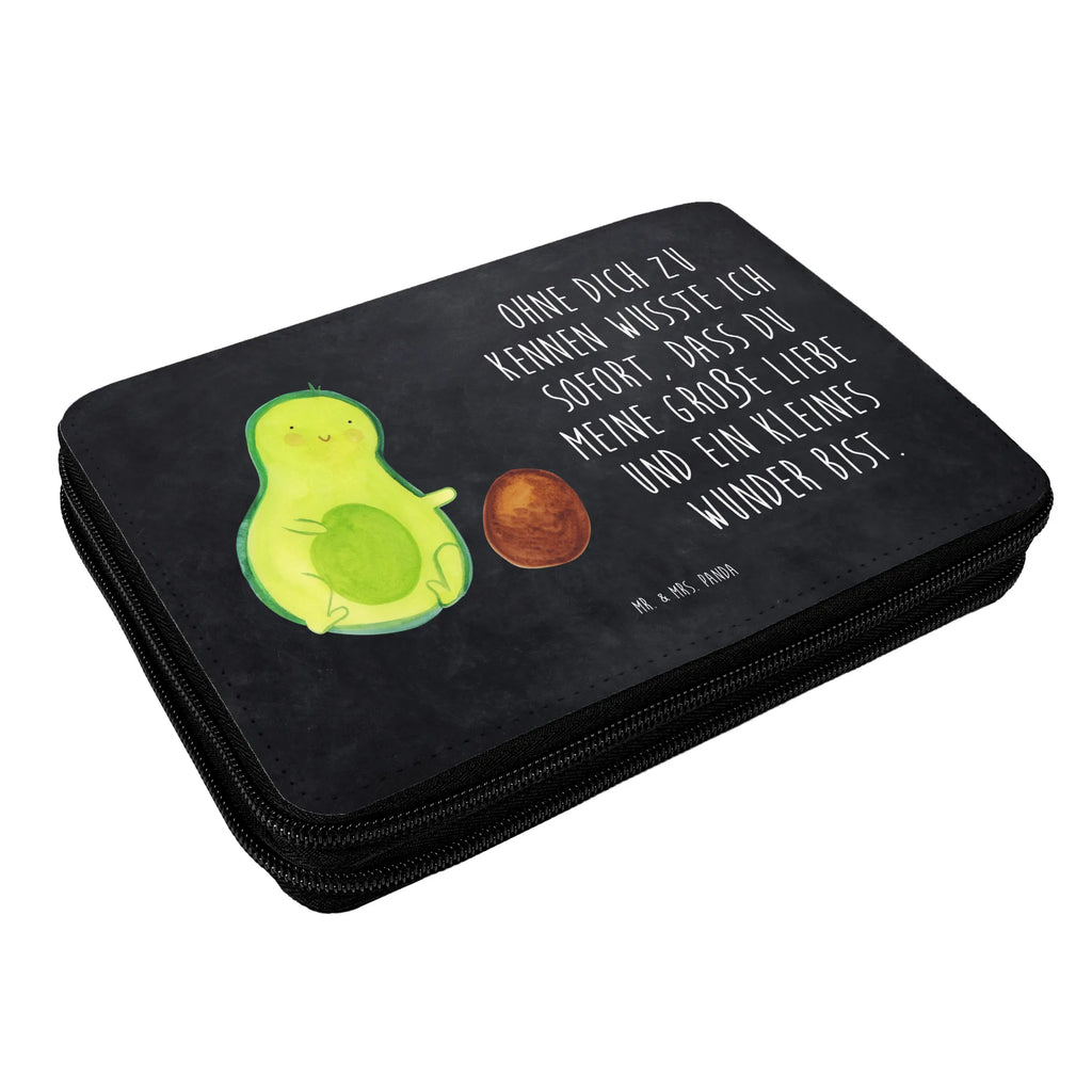 Leather folder avocado core rolls pencil case, enrolment, pen roll, pencil bag, motif, gift, pupil, child, school, primary school, avocado, vegetables, birth, love, big love, avocados, birthday, pregnancy, baby, for birth, first child, baby party, infant