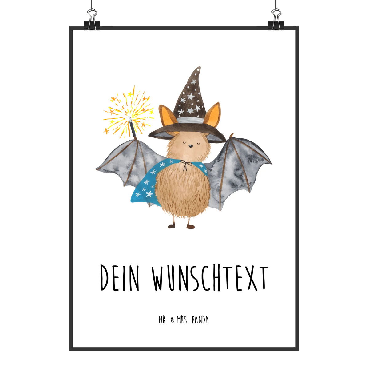 Personalised poster bat wizard funny sayings, good mood, special gifts, card, animal lover, gift ideas, gifts, small animals, cute, cute animal motives, hand drawn, magicians, women, sorcerers, get in, Bats