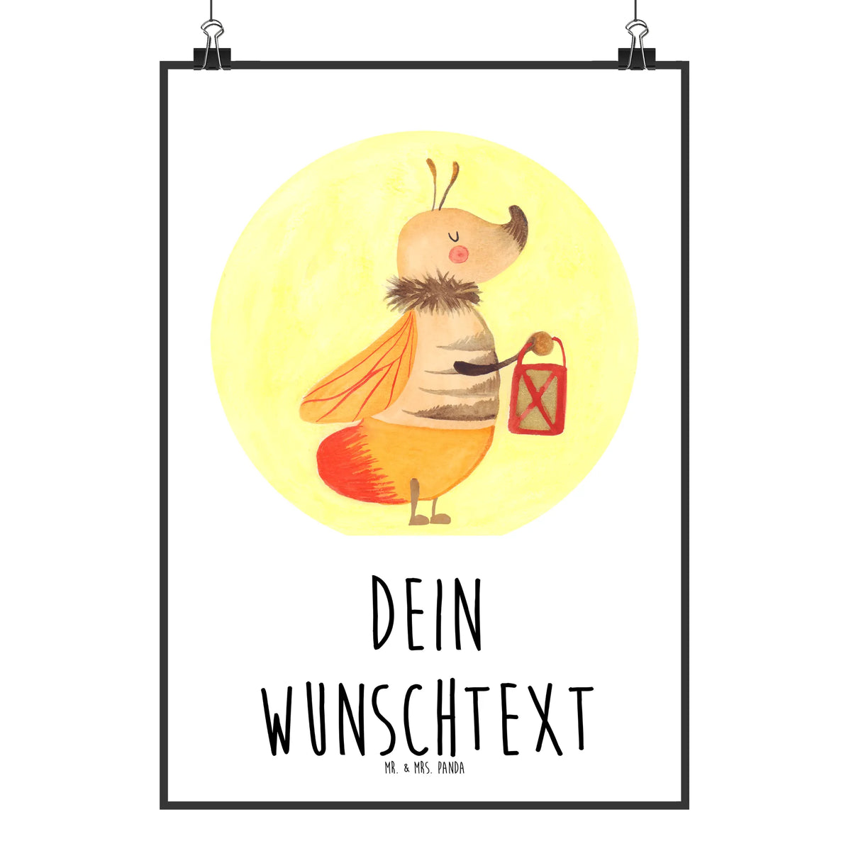 Personalised poster Firefly card, gift ideas, gifts, small animals, cute, cute animal motives, hand drawn, funny sayings, good mood, special gifts, animal lover, glowworm, marriage proposal, glow, favourite person, proof of love, magic, love saying, butterfly, anniversary