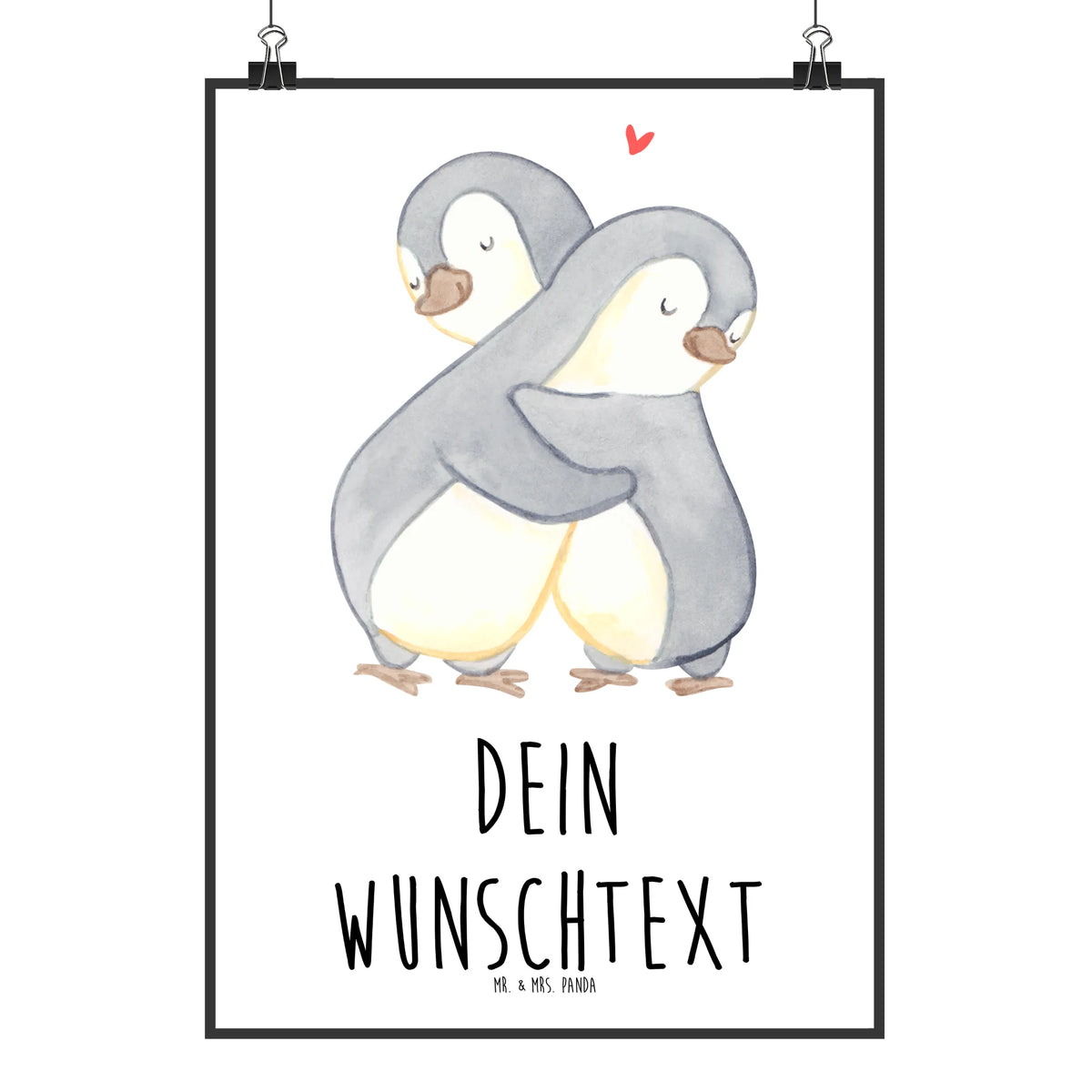 Personalisiertes Poster Pinguine Kuscheln