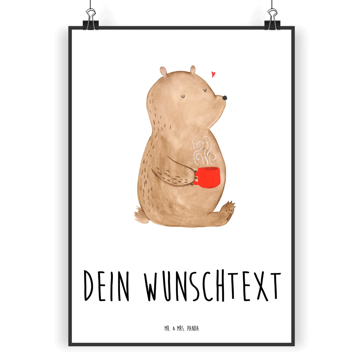 Personalised poster bear Coffee teddy bear, cuddly toy, conquer the world, save the world, good morning, bears, morning routine