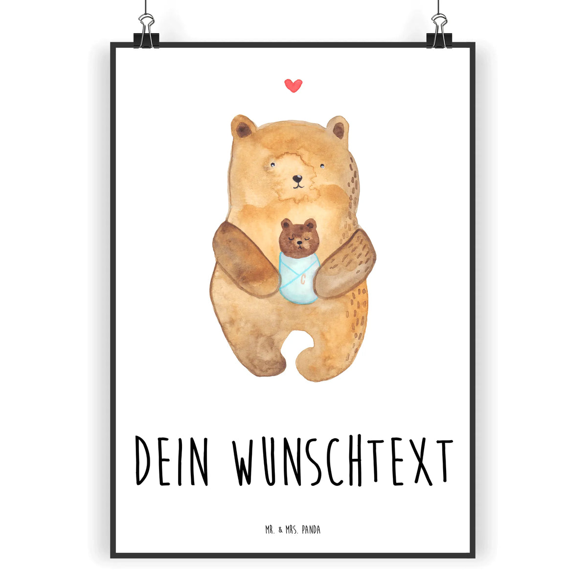 Personalised poster bear infant teddy bear, cuddly toy, grandson, baptized child, congratulations, birth, baptism, niece, nephew, parents, grandchild, birthday, mother