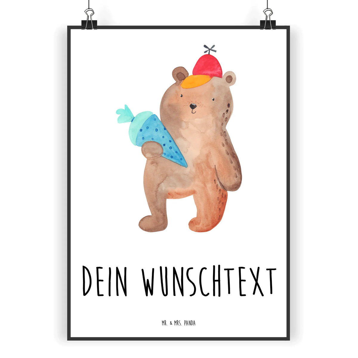 Spersonalizowany plakat Niedźwiedź Torebka szkolna Niedźwiedź, Miś, Pluszowy miś