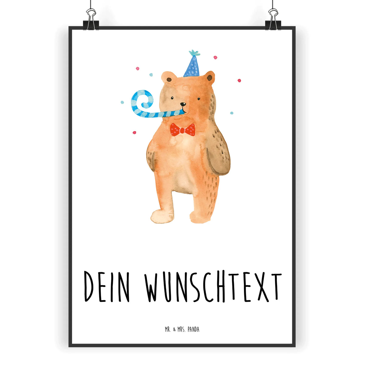Personalised poster bear Birthday teddy bear, cuddly toy