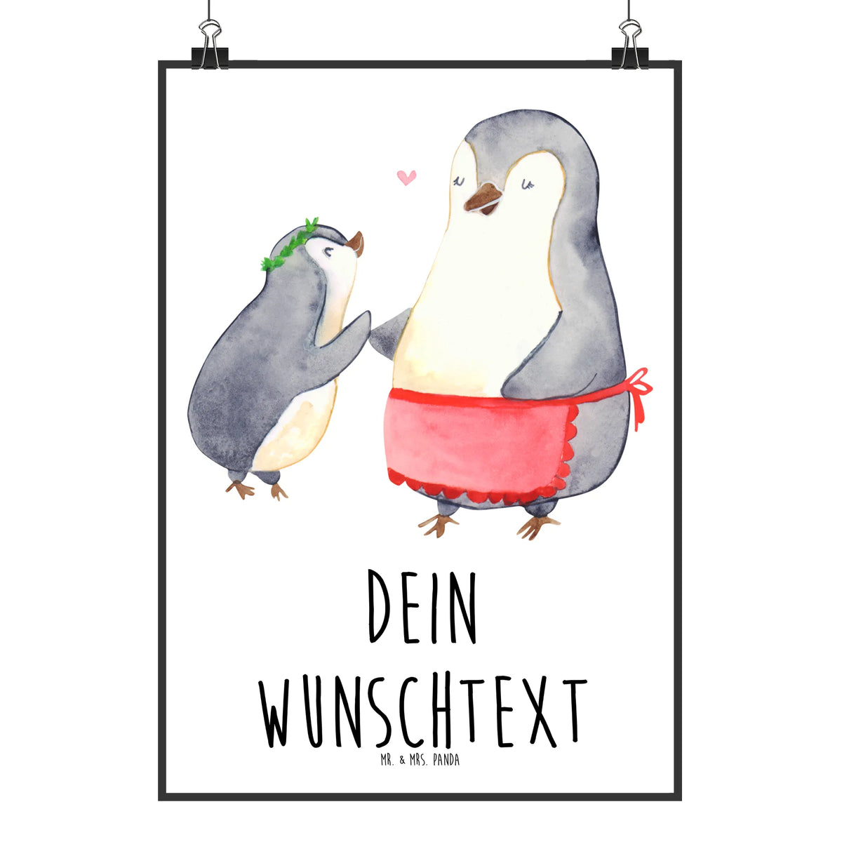 Personalised poster Penguin with child Father's Day, Mother's Day, Mother, Gift, Mummy, Birthday