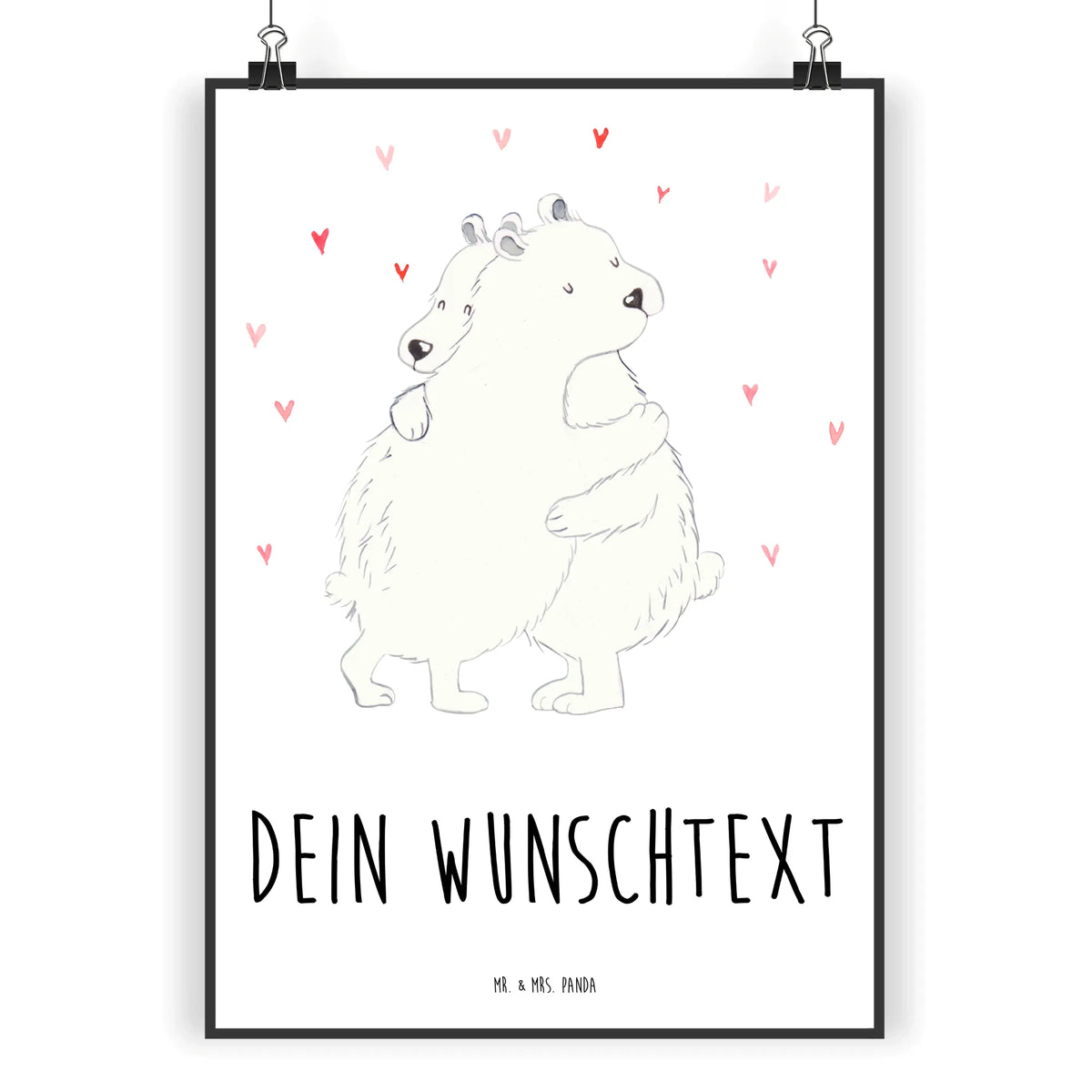 Personalised poster Icebear Embrace card, gift ideas, gifts, small animals, cute, cute animal motives, hand drawn, funny sayings, good mood, special gifts, animal lover