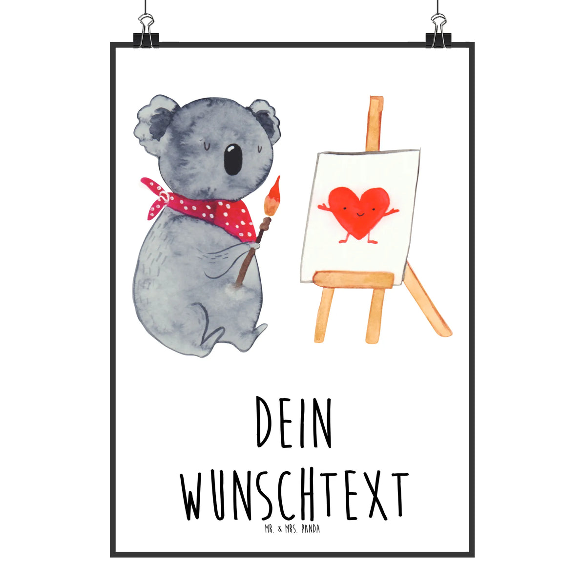 Personalised poster Koala bear Artist feelings, love gift, proof of love, drawing