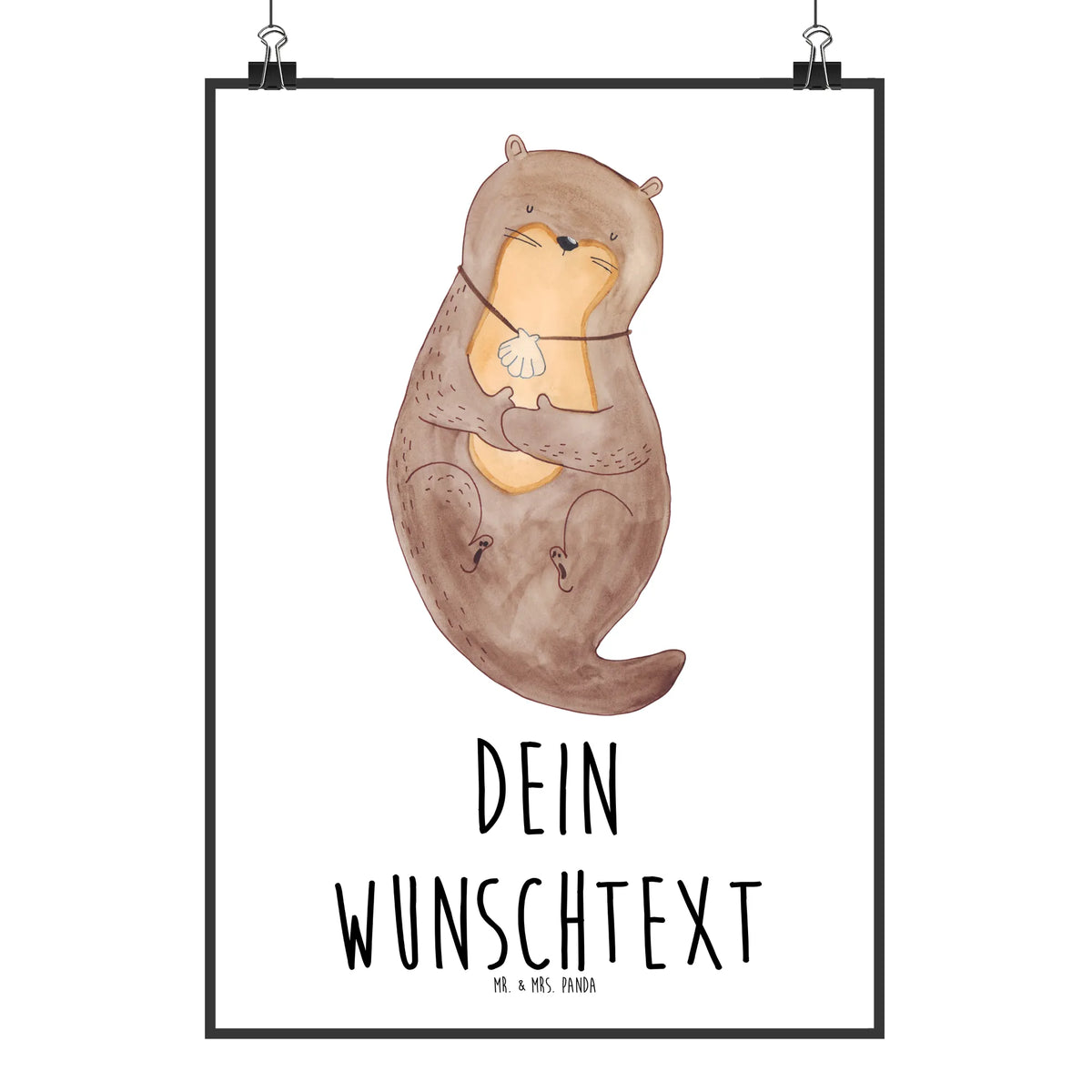 Personalised poster otter shell animal lover, marten, sea otter, European otter, water mammal, aquatic animal, baby otter, predator, water, otter gifts, gift ideas for animal lovers, animal, mammal, water animal, gifts for people in love, dreaming, otter love, brooding, daydreaming