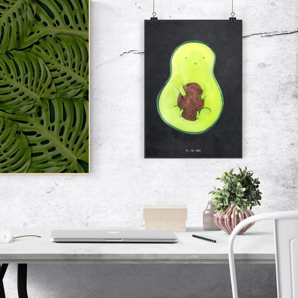 Poster avocado core Kinderposter, Raumdekoration, Kunstdruck, Mr. & Mrs. Panda Poster, Handgemaltes Poster, Poster, Wanddeko Bild, Wanddeko, Wanddekoration, Designposter, Küchenposter, Bild, Wandposter, Posterdruck, Avocado, Veggie, Vegan, Gesund, Avocadokern, Kern, Avokado, Pflanze, Spruch Leben