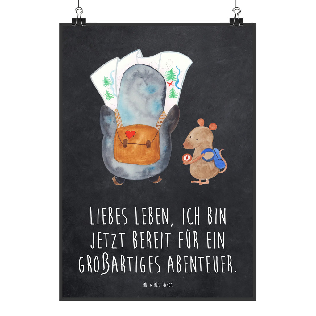 Poster Penguin & Mouse Hiker Poster, kunstdruck poster, wanddruck, drucke, Bild für Wand, Designposter, Plakat, Wanddekoration, grafikposter, Wandschmuck, Wandposter, wandkunst, Deko Bild, kunst für die wand, kunstposter, Wandbild, Mr. & Mrs. Panda Poster, Bild, Kunstdruck, wanddeko, Posterdruck, Wanddeko Bild, Pinguin, Abenteurer, Abenteuer, Wanderlust, Ausflug, Roadtrip, Wandern, Pinguine