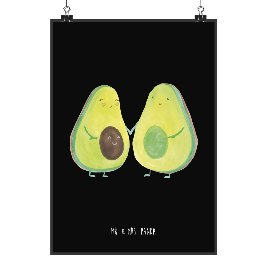 Poster Avocado Pärchen Küchenposter, Mr. & Mrs. Panda Poster, Raumdekoration, Designposter, Posterdruck, Poster, Kunstdruck, Wanddeko, Wanddekoration, Wanddeko Bild, Bild, Kinderposter, Handgemaltes Poster, Wandposter, Avocado, Veggie, Vegan, Gesund, Avocuddle, Babyparty, Geburt, Kinder, Avocados, Babyshower, Familie, Liebe, Schwangerschaft, Hochzeit