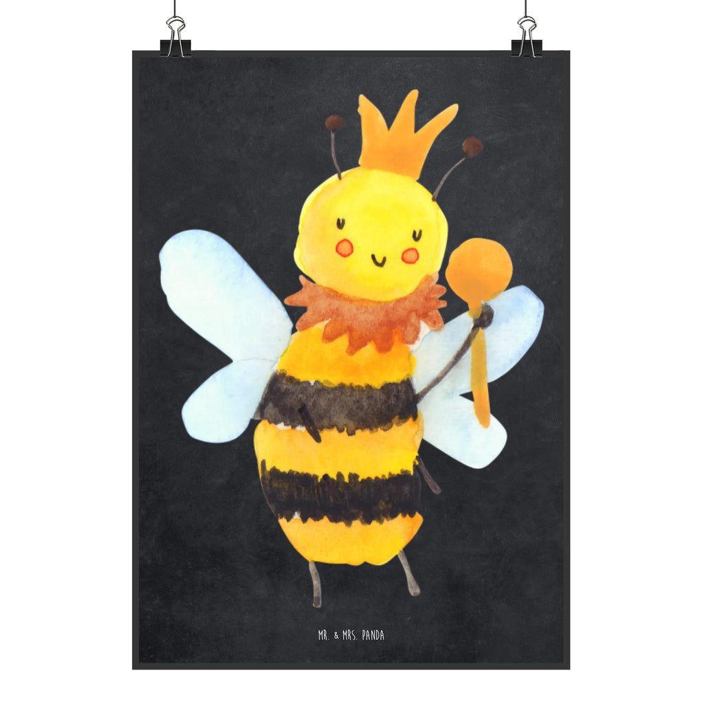 Poster bee king Posterdruck, Wandposter, Mr. & Mrs. Panda Poster, Wanddeko, Raumdekoration, Wanddeko Bild, Kunstdruck, Handgemaltes Poster, Küchenposter, Bild, Designposter, Wanddekoration, Poster, Kinderposter, Biene, Wespe, Hummel