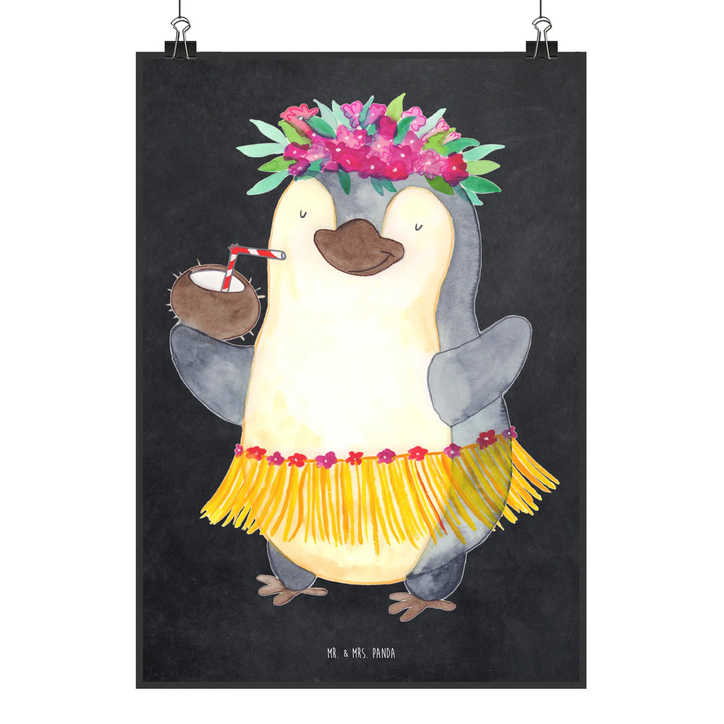 Plakat Pingwin z Kokosem Raumdekoration, Bild, Posterdruck, Wanddeko Bild, Mr. & Mrs. Panda Poster, Kunstdruck, Handgemaltes Poster, Designposter, Küchenposter, Wandposter, Kinderposter, Wanddekoration, Poster, Wanddeko, Pinguin, Kokosnuss, Pinguine, Hawaii, Urlaub, Aloha