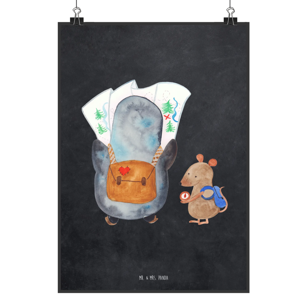 Poster Penguin & Mouse Hiker Poster, kunstdruck poster, wanddruck, drucke, Bild für Wand, Designposter, Plakat, Wanddekoration, grafikposter, Wandschmuck, Wandposter, wandkunst, Deko Bild, kunst für die wand, kunstposter, Wandbild, Mr. & Mrs. Panda Poster, Bild, Kunstdruck, wanddeko, Posterdruck, Wanddeko Bild, Pinguin, Abenteurer, Abenteuer, Wanderlust, Ausflug, Roadtrip, Wandern, Pinguine