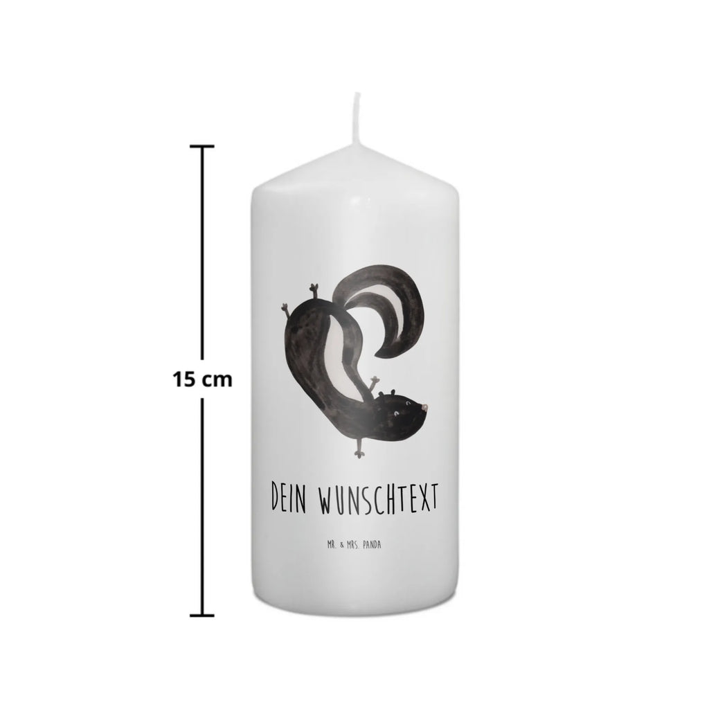 Personalised candle skunk handstand Skunk, skunk, playful, stink, wild animal, predator, playground, child